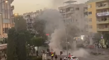 Hacet Kavşağında Araç Alev Aldı!