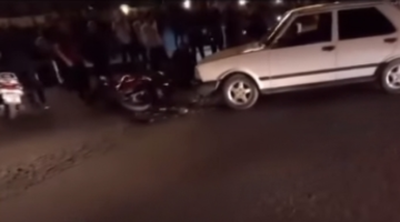 Araba İle Motosiklet Çarpıştı