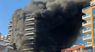 Alanya’da 12 Katlı Otel İnşaatında Yangın