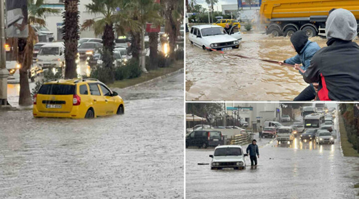 Bodrum’da Sokaklar Göle Döndü