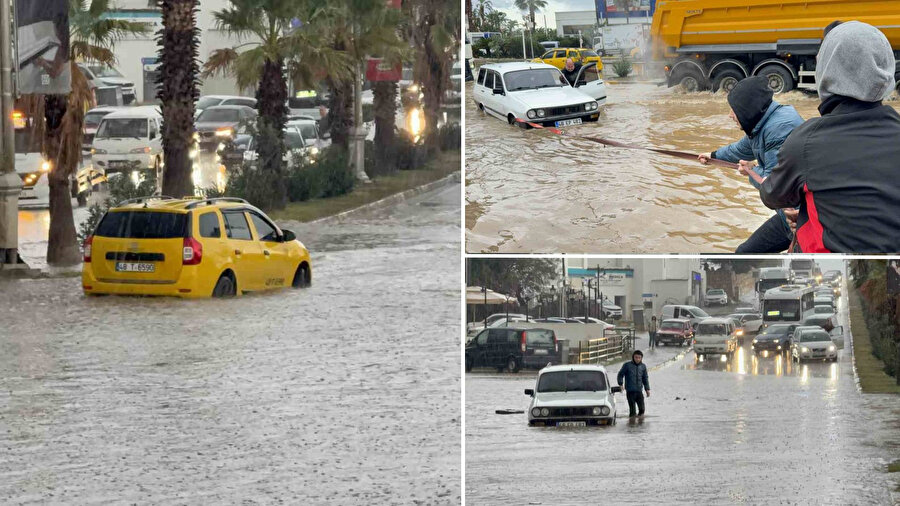 Bodrum’da Sokaklar Göle Döndü